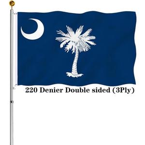 Embroidery Double Sided South Canrolina Flag 3x5 Outdoor- 340D Heavy Duty SC Canrolina Flags Canvas Header with 2 Brass Grommets Easy to Rising