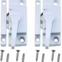 2PCS Cam Type Sash Lock Metal Crescent Lock White Sliding Window Lock with Screws Suitable for Vertical and Horizontal Sliding Window