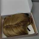 REECHO Messy Bun Hair Piece with Bangs - 2-in-1 Hair Bun Hairpieces Curly Updo Wig & Hair Topper with Long Side Bangs Natural-Looking Drawstring Ponytail Extension for Women - Honey Blonde