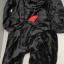 Kuberas Toothless Onesie Adults Costume Pajamas Animal Flannel Zipper Hooded One-Piece Halloween Cosplay Costume Sleepwear (Small, Black)