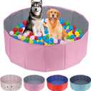 Foldable Ball Pit, Foldable Ball Pits for Dogs, Ball Pit for Dogs, Portable and Foldables Kids Ball Pits, Suitable for Indoor and Outdoor (Without Toy Ball, Pink) (Medium)
