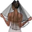 First Communion Veil Bow Wedding Veils Lace Catholic Bridal Veil Bachelorette Party Veil for Women Girls