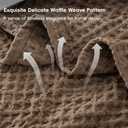 PHF Ultra Soft Waffle Weave Blanket Queen Size 90"x 90"- Washed Lightweight Breathable Cozy Woven Blanket for Bed - Aesthetic Decor for Couch Bedding Sofa Home Car - Cocoa Brown