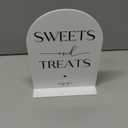 Sweets and Treats Sign, Candy Bar Supplies, White Arch Acrylic Wedding Sign, Wedding Signs for Ceremony and Reception, Bridal Shower Decorations, Centerpiece Table Decorations Party-13