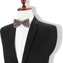 2 x DecTwig Christmas BowTie for Men - Festive Red Holiday BowTies with Snowflake Patterns, Funny Christmas Neck Bow Ties For Men (001-stripe)