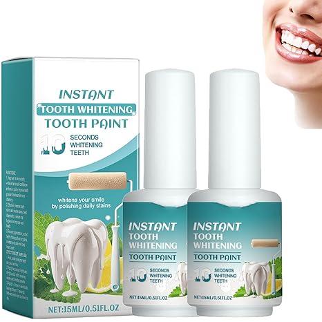 Pack of 1 Tooth Paint, Instant White Paint for Teeth, Teeth Whitening Paint Kit, Portable Tooth Polish Uptight White, Regain Confident Smile 