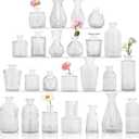 Set of 36 Glass Bud Vase Set, Small Vintage Clear Flower Vase Centerpieces for Table Bulk Cute Rustic Style Mini Vase for Home Decor Wedding Baby Shower Birthday Party