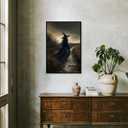 Vintage Halloween Wall Decor Horror Poster Mystic Gothic Wall Art Nature Witch Art Print Witchy Home Decor Aesthetic for Living Room Bedroom8x12inch black framed