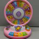 Learning Toy for 1 2 3 Year Old Girls, Spin and Sing Alphabet Zoo with Sounds, Interactive Educational Toys for Toddlers 1-3, Christmas 1st Birthday Gifts for Baby Girls Boys 9-12-18 Months (Pink)