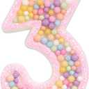 Birthday Candles for Girls - Number 3 Candle, Colorful Macaron Candles, 3 Cake Topper, 3rd Birthday Decorations for Girls, Pig Cartoon Theme Birthday Party Supplies (Pink)