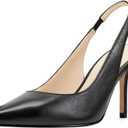 Women's Slingback Pointed Toe Stiletto Pumps Slip-on High Heels Office Lady Sandals Party Prom Dress Shoes (7.5, Black)