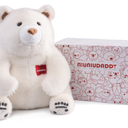 Niuniudaddy 35cm Weighted Polar Bear - Heart of Comfort & Calming Companion (Includes Box & Stickers)