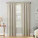 Sun Zero Easton Energy Saving Blackout Rod Pocket Curtain Panel, 40" x 84", Pearl