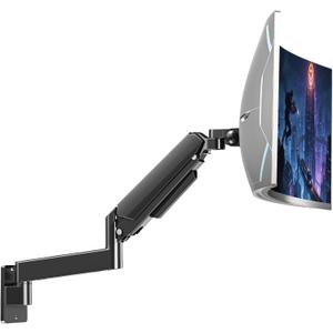 MOUNTUP Monitor Wall Mount for 49 45 43 40 35 32 27 24 Inch Screens, Heavy Duty Wall Monitor Mount, Holds 4.4 to 44 lbs, Ultrawide Monitors Arm Wall Mount, VESA Mount 75x75/100x100mm (Single)
