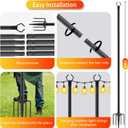 LETIANPAI 8 Pack String Light Poles,10 FT Metal Poles with Fork for Outdoor String Lights,Outdoor Light Poles with Fork,Poles/Post/Stand for Outside