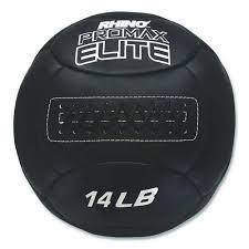 Champion Sports Rhino Slam Ball, 4-30 lb. Non-Slip Grip, Weightlifting, Crossfit, Home Gym, Fitness, 14" Diameter Balls, Optional Storage Rack/Tree Sold Separately 14LB