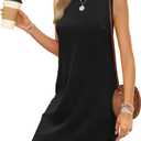 Sampeel Dresses for Women 2025 Casual Summer Sundresses Sleeveless Tank Dress Fashion Outfits (Black, L)