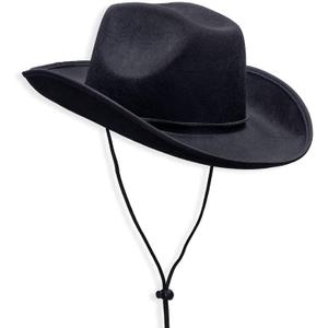 COLLECT PRESENT Plain Felt Cowboy & Cowgirl Hat for Men, Women, and Teens | Western Studded Cowboy Hat in Adult Sizes (Black)