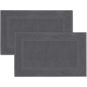 Tens Towels Pack of 2 Bath Mats 100% Cotton, 20 x 32 Inches, Super Absorbent, Hotel Quality Premium Floor Towels, Luxurious, Soft & Quick Dry, Not a Bathroom Rug, Dark Grey