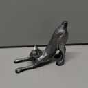 Comfify Yoga Cat Decorative Paper Towel Holder or Toilet Paper Holder - Adorable Downward Dog Pose Kitty- Cast Iron Paper Towel Stand - Antiqued Cast Iron White Color - 18.5" - Silver with Black