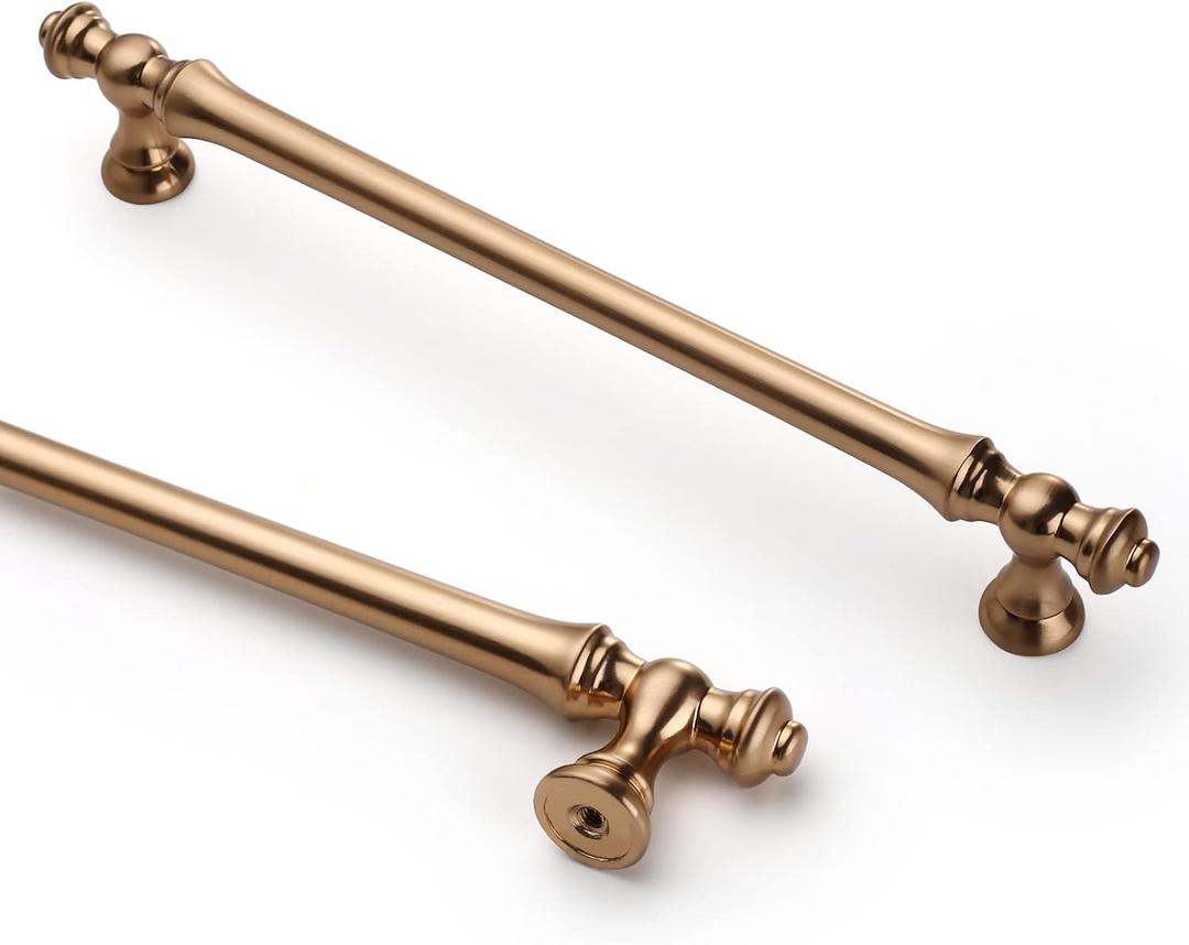 Asidrama 6 Pack 10 Inch(254mm) Champagne Bronze Kitchen Cabinet Handles, Cabinet Pulls Kitchen Cabinet Hardware for Cupboard Drawer Pulls (10" Hole Center)