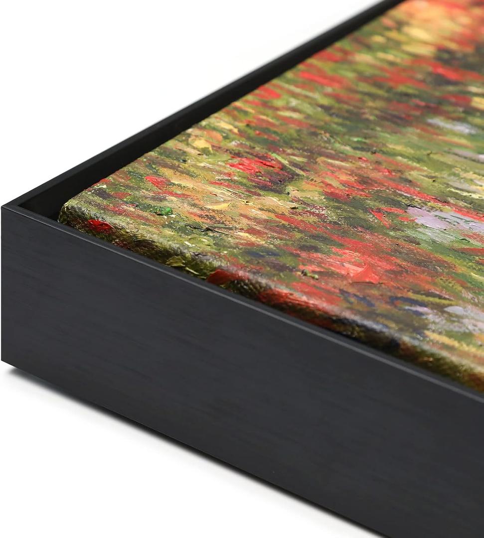 FOLKOR Canvas Floater Frame for 48x48 Oil Paintings with 0.5-0.8 Deep, DIY Metal Floating Frame for Stretched Canvas Art Prints Landscape Portrait, Horizontal or Vertical Display (Black)