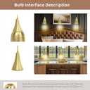 4 Pack Pendant Light Shade, Etched Chrysanthemum Metal Lampshade, 1-5/8" Fitter, 5.12" Height, 6" Diameter, Fits for Lamp Shade Ceiling Fan Light Covers Replacements, Electroplated Bronze Inside Gold