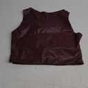 SOLY HUX Women's PU Leather Square Neck Tank Tops Sleeveless Slim Fitted Party Club Crop Top NoSize, XL