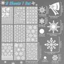 2 x 9 Sheets Christmas Snowflake Window Clings Winter Wonderland Decal Stickers Let it Snow Reindeer Snowman Window Seasons Decals for Elk Snowball Holiday Home Kitchen Living Room (Winter3)