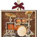 3 x Christmas Drum Ornament 2025 - Wooden Drum Set Ornaments for Christmas Tree - Drummer Gifts for Men, Women, Unique Musical Instruments Gifts for Drummers, Band, Musicians, Friends