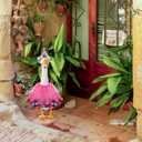 BOXOB Birthday Porch Goose Outfit, Cute Conical Hat and Gauze Skirt Costume for 17 Inch 23 Inch Cement & Plastic Goose Garden Lawn Yard Decoration (Pink)