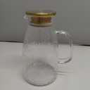 Glass Pitcher with Lid and Handle, 68 oz/2 Liter Vintage Flower Design Fridge Water Pitcher, Borosilicate Glass Water Carafe for Hot/Cold Water,Coffee,Iced Sun Tea,Heat Resistant