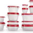 Rubbermaid TakeAlongs Food Storage Containers, 52 Piece Plastic Container Set, Dishwasher and Microwave Safe Meal Prep, Snack, and Lunch Container, BPA Free, Ruby Red