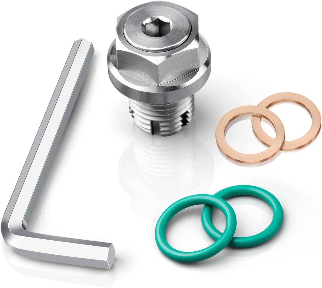 M12.1-1.5 x 15mm Oversize Piggyback Oil Drain Plug, Stainless Steel Self Tapping Oil Pan Thread Repair Kit