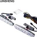 Auto 2PCS Fit 6 LED High Power LED Daytime Running Turn lights Lights Driving Lamp Universal Kit LED Car Fog Light (White turn yellow)