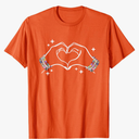 Heart Hands Taylor First Name Friendship Bracelet T-Shirt, Orange, Large