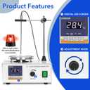 85-2 Digital Display Magnetic Stirrer with 4 Magnetic Stir Bars Magnetic Stirrer Hot Plate, 0-2000 RPM Lab Stirring System with Temperature Probe, Stainless Steel Plate & Stand Support