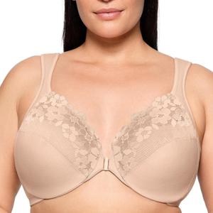 Glamorise Women's Front-Close Cotton Wonderwire Underwire 1241 (44B, Caf)