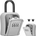 Puroma Key Lock Box, Portable Combination Lockbox Wall-Mounted Key Storage Box for House Keys, Resettable Code Safe Security Lock Box for Home, Office, Apartment Spare Key Storage (1 Pack, Silver)