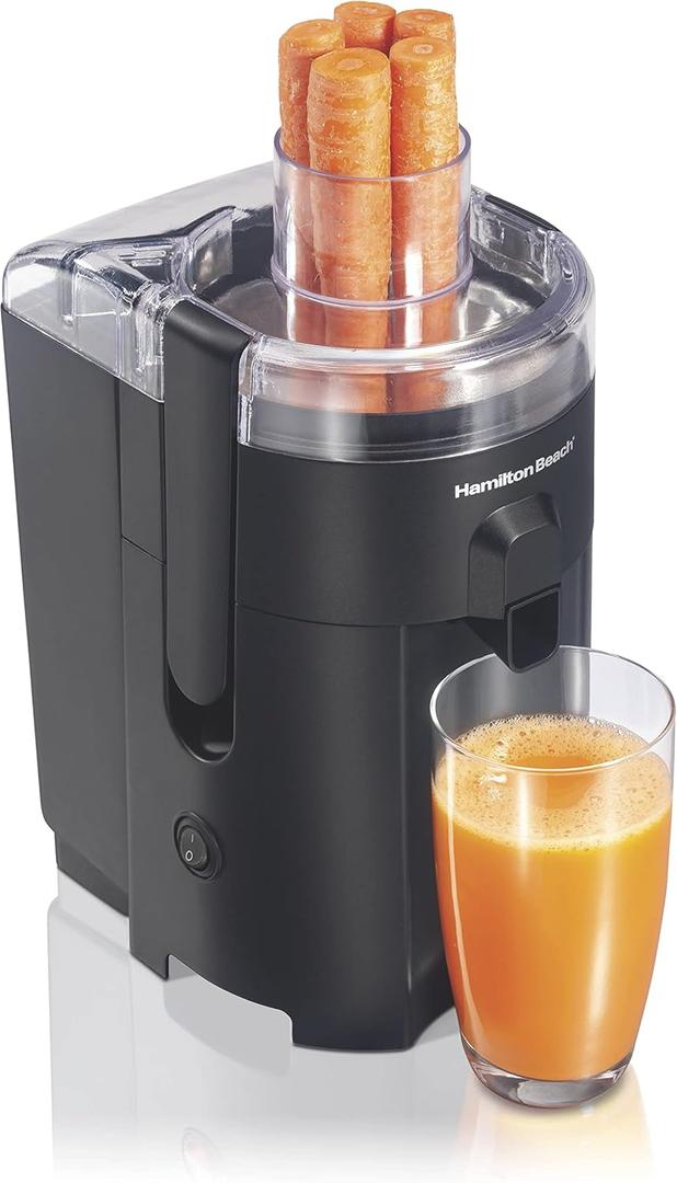 Hamilton Beach HealthSmart Juicer Machine, Compact Centrifugal Extractor, 2.4 Feed Chute for Fruits and Vegetables, Easy to Clean, BPA Free, 400W, Black (R67500)
