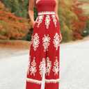 PRETTYGARDEN Women's Summer Boho Jumpsuits One Piece Beach Vacation Outfits Spaghetti Strap Wide Leg Pants Rompers (Red Apricot Floral,XX-Large) Red