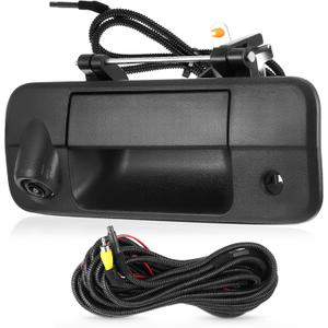Tailgate Handle Backup Camera Fit for Toyota Tundra 2007-2013 Classic Tailgate Reversing Rear View Park Assist Camera RCA Plug Replaces 69090-0C051 86790-34011 86790-34030