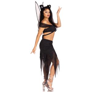 Leg Avenue Women’s 4 PC Dark Fairy Costume with Fairy Wings, XS, Black 