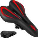 Comfortable Bike Seat for Men & Women,Ozikutech Universal Fit Bicycle Saddle for Mountain BMX City and Road Bikes - Waterproof & Shock-Absorbing (red)
