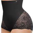 SHAPELLX Shapewear Tummy Control Panties for Women Underwear High Waisted Faja Body Shaper Stomach shapewear (Black, L)