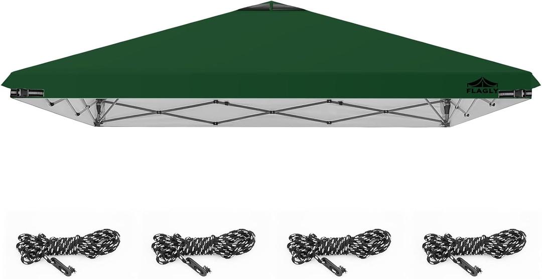10x10ft Replacement Canopy Top with Air Vent, Waterproof & UV Protection Canopy Tent Top Cover for Straight Leg Canopy Frame - for Outdoor, Patio, Event, Trade Show (Green, 10x10ft)