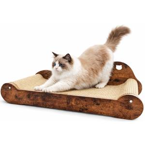Upgraded Sisal Cat Scratcher Bed28" Cozy Cat Couch Lounger for Indoor Cats, Long Heavy Duty Scratch Pad for Big Cats up to 40lbs, Modern Furniture Protector