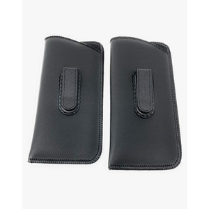 Soft Eyeglass Case, 2 Pack - Black, Vinyl with Plastic Flex Clip