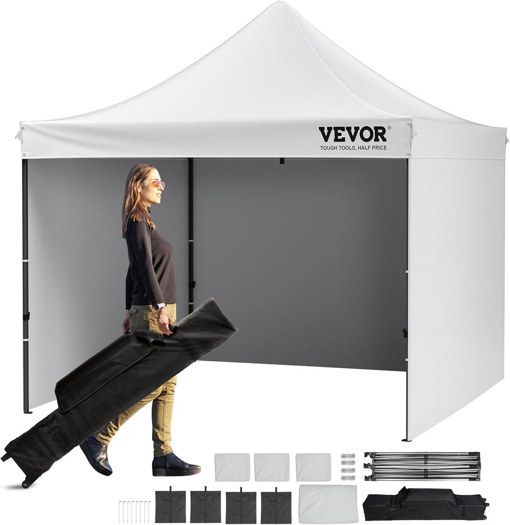 VEVOR 10x10 FT Pop up Canopy with Removable Sidewalls, Instant Canopies Portable Gazebo & Wheeled Bag, UV Resistant Waterproof, Enclosed Canopy Tent for Outdoor Events, Patio, Backyard, Party, Camping VEVOR 10x10 FT Pop up Canopy with Removable Sidewalls, Instant Canopies Portable Gazebo & Wheeled Bag, UV Resistant Waterproof, Enclosed Canopy Tent for Outdoor Events, Patio, Backyard, Party, Camping