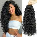 ENBEAUTIFUL 18 Inch 8 Packs Curly Crochet Hair For Black Women Gogo Curl Crochet Hair Beach Curl Water Wave Deep Wavy Braids Hair Extensions(18inch, 8packs, 1b)